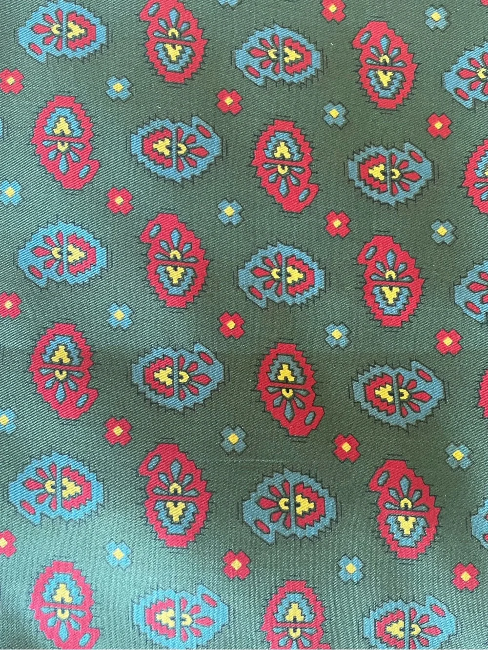 Vintage Cisco Green Silk Fringed Gentlemans Scarf